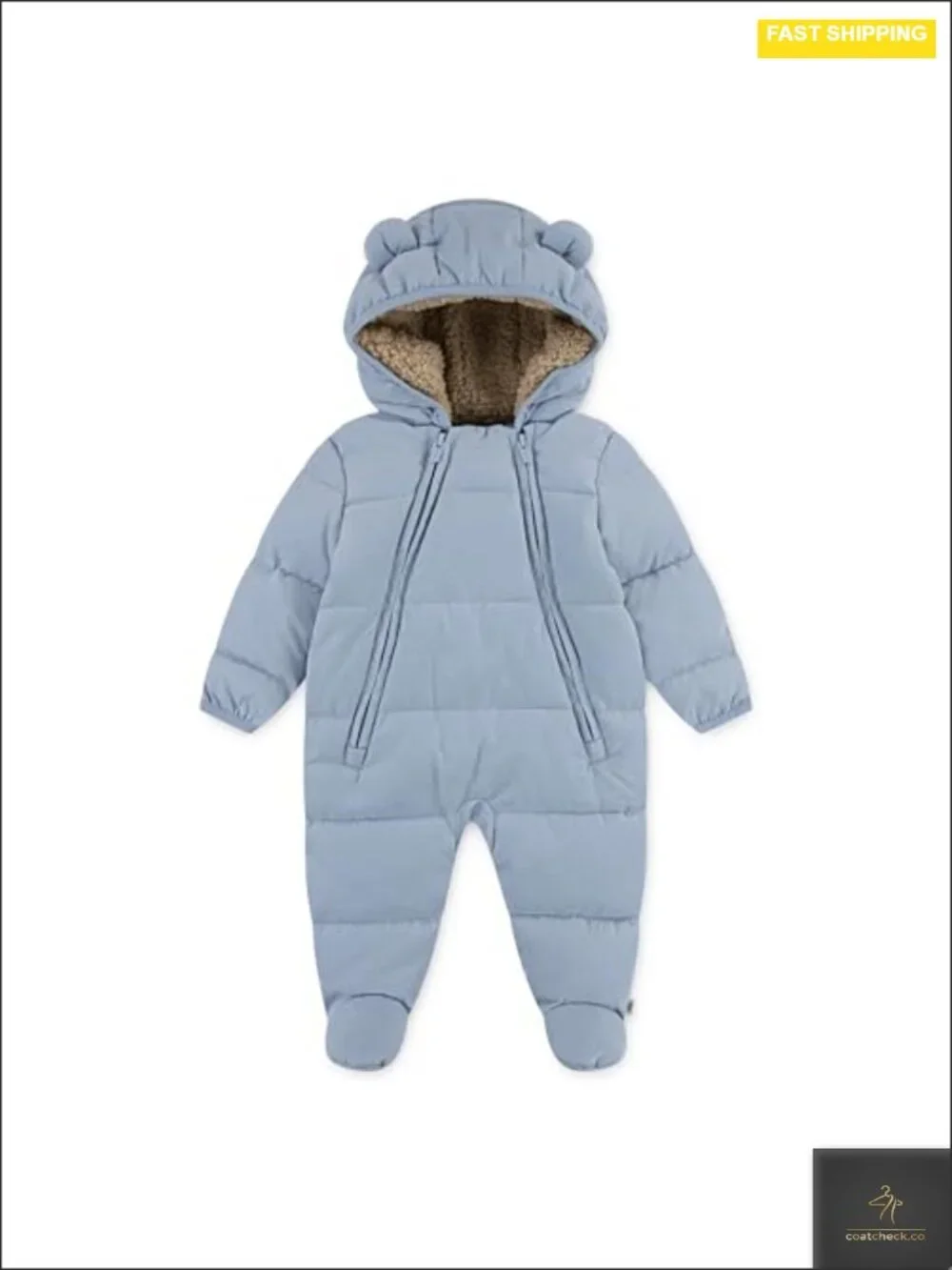 Unisex Baby Sherpa Lined Footed Snow Suit, Zipper, Water Resistant